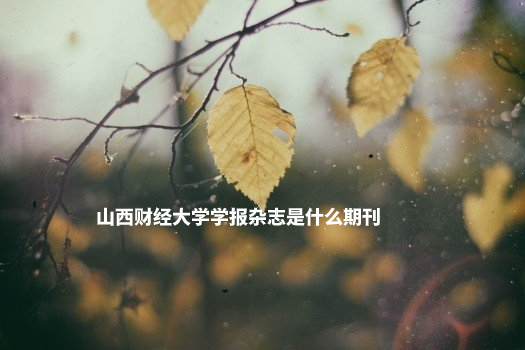 山西财经大学学报杂志是什么期刊 .jpg